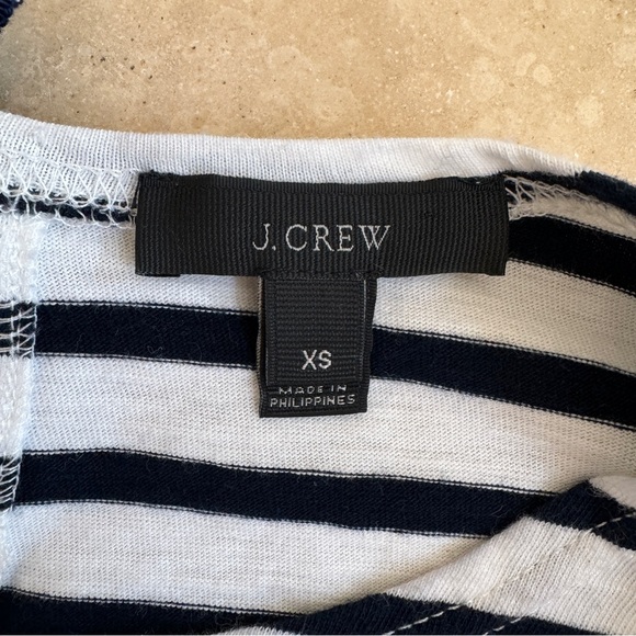 J Crew Black Stripe Long Sleeve Bow Tie Back Womens Size XS Boat Neck Pullover - Picture 9 of 10